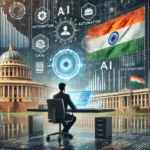 DALL·E 2025-02-06 06.46.39 - A conceptual digital illustration representing government efficiency and technological innovation in governance. The image features a modern governmen